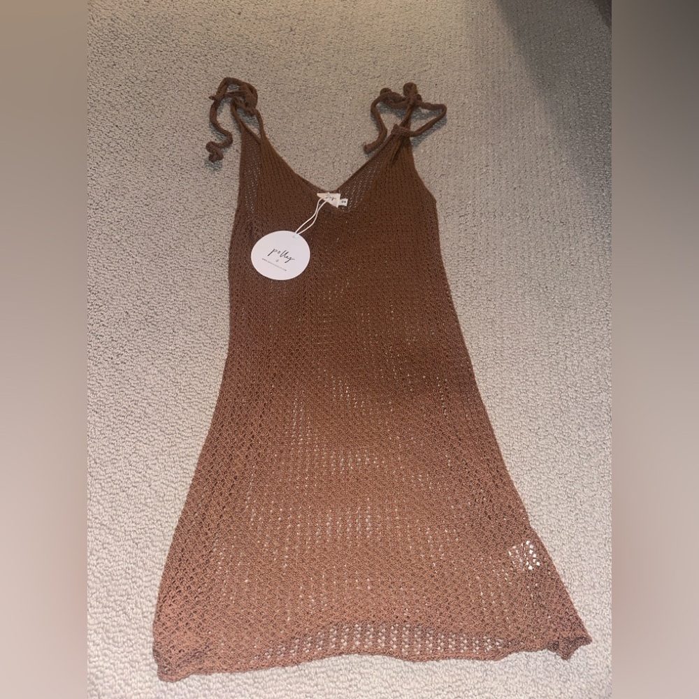 Oh Polly Brown Maluma Knit Mini Dress Brand New Womens S/M